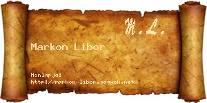 Markon Libor névjegykártya